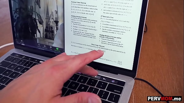 My MILF stepmom Lillith Morningstar always tries to help out with my studies